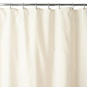 White Wamsutta® 70-Inch x 72-Inch Fabric Shower Curtain Liner with Suction Cups in White