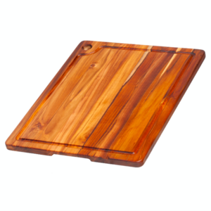 Large Teak Cutting Board with Corner Hole and Juice Canal