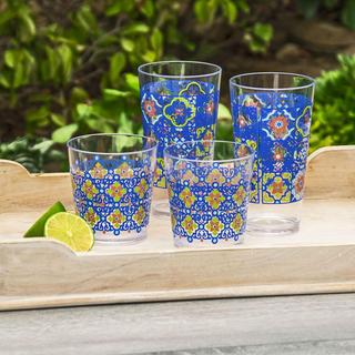 Talavera Tile Jumbo Glass, Set of 4