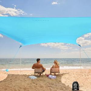 WEKAPO Beach Tent Sun Shelter- 9x10ft Color Blue
