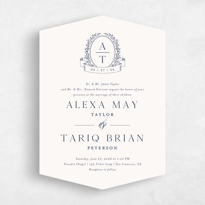 Beige Diamond Wedding Invitation - Hetherton Classic