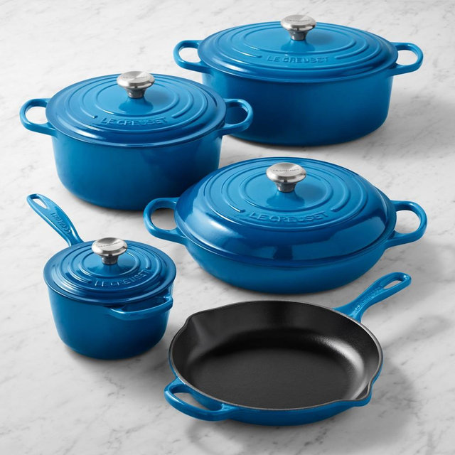 Le Creuset Signature Enameled Cast Iron 9-Piece Set,Marseille