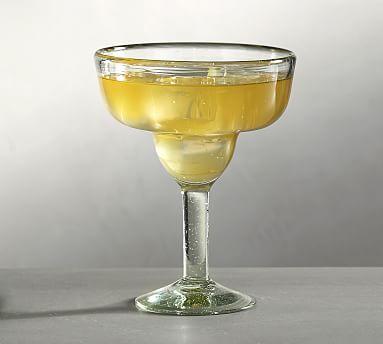 Santino Handcrafted Recycled Margarita Glasses, set of 6