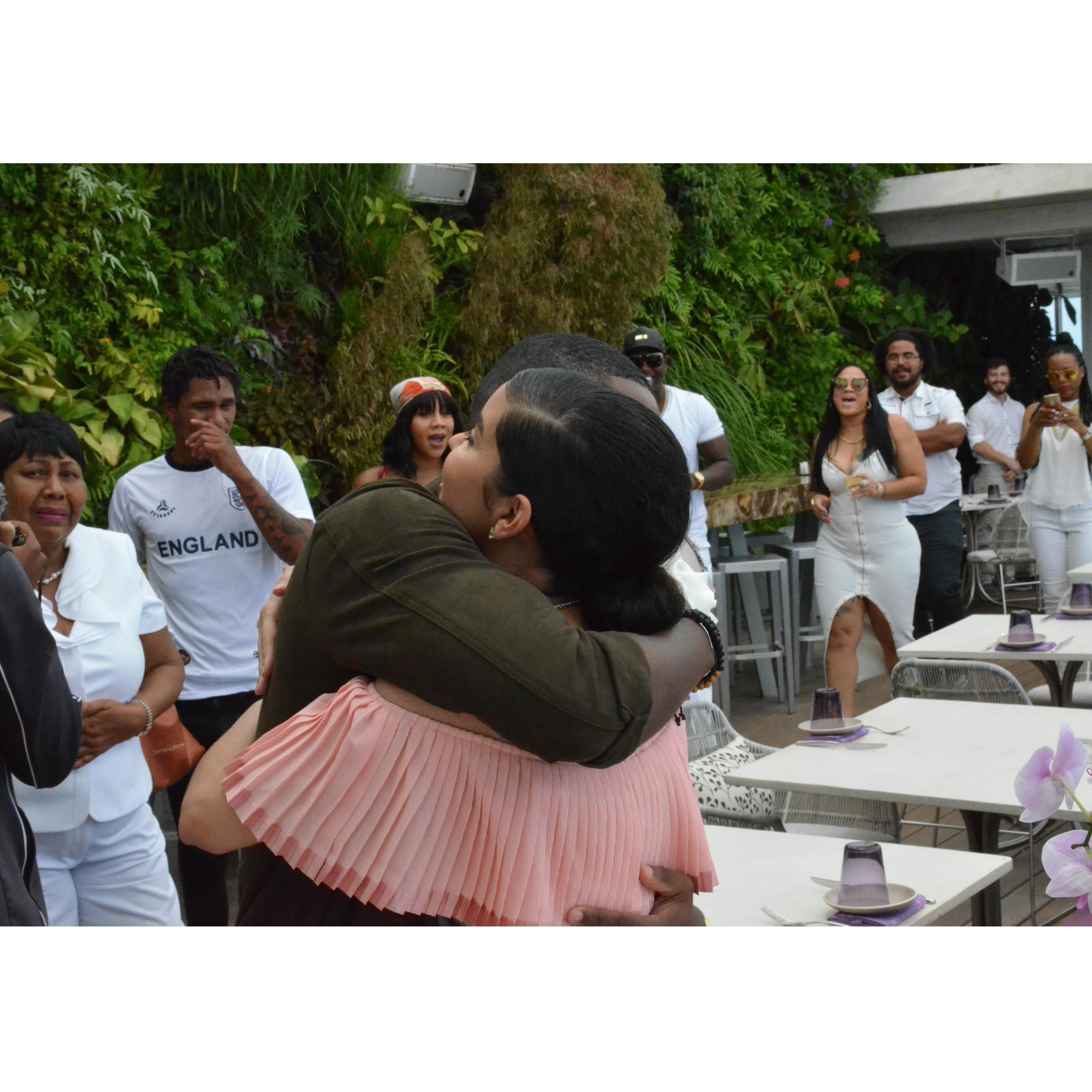 The family taking in the special moment