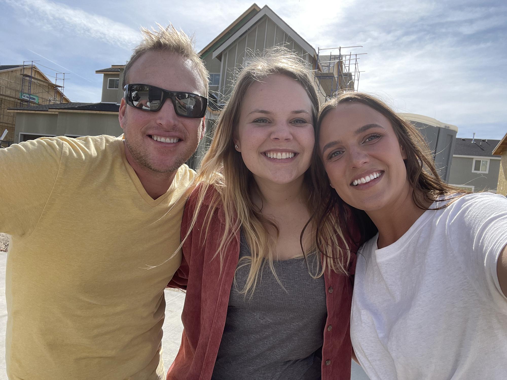 Charlotte was the first family member to see our house (unfinished)!