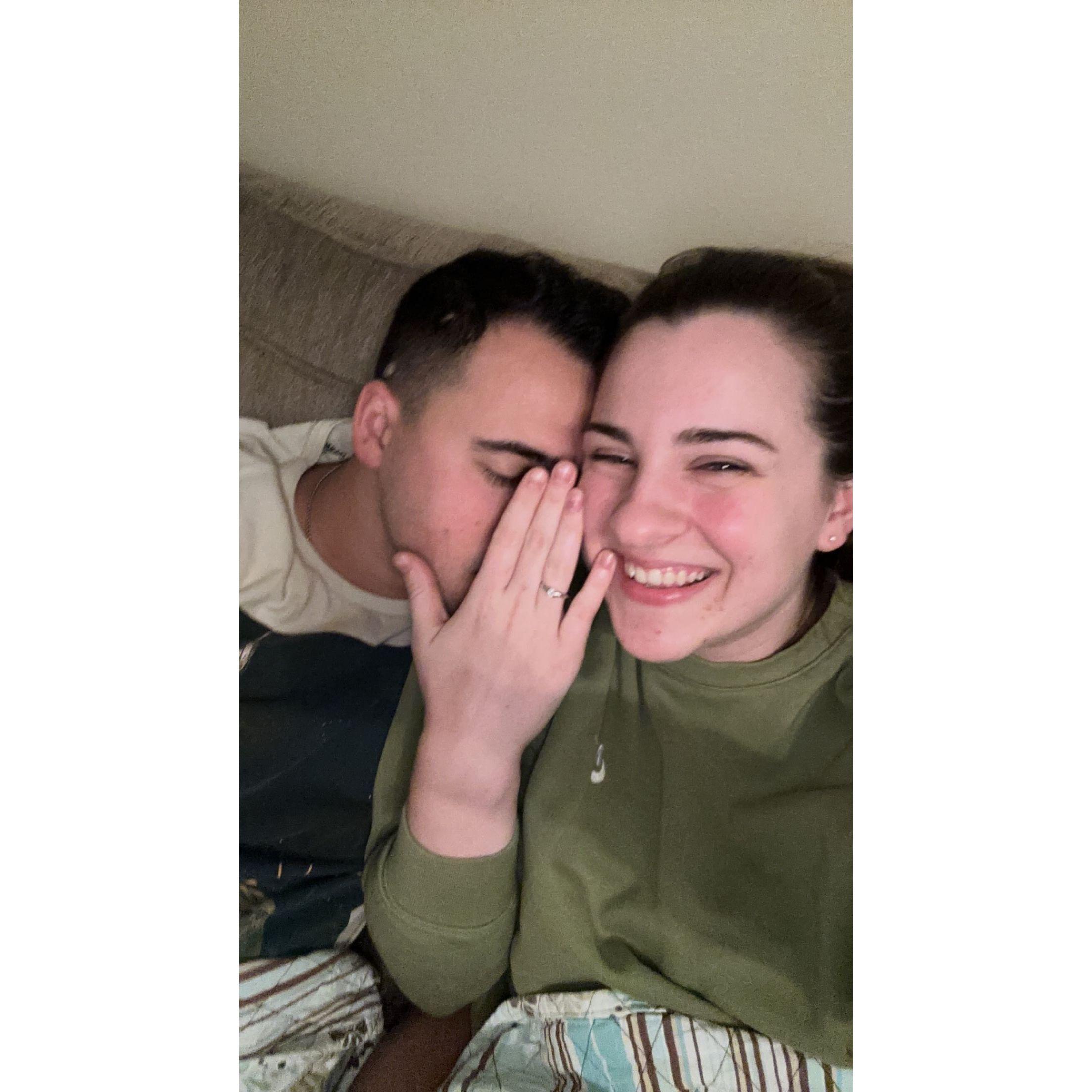 Right after he popped the question and I finally stopped crying enough to take a picture!