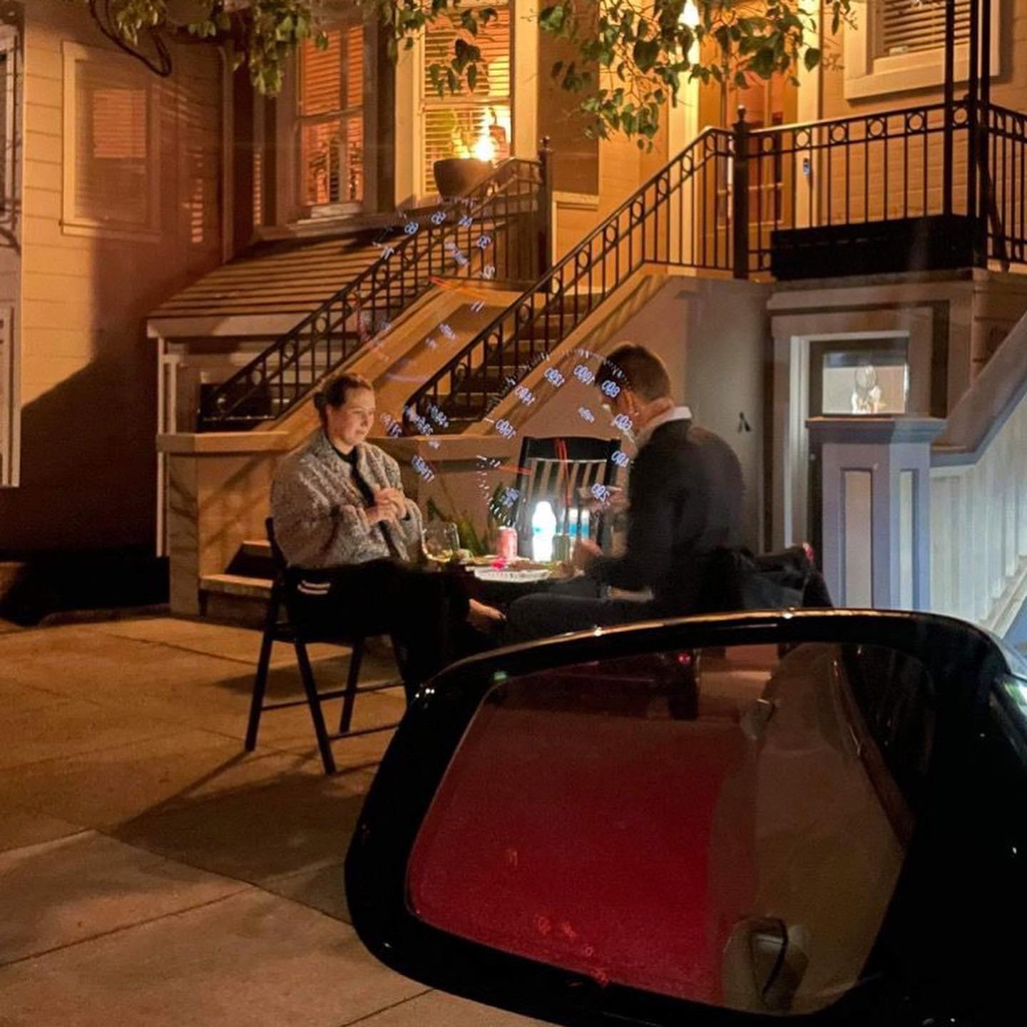 Our first date, taken sneakily by Christian - my old roommate