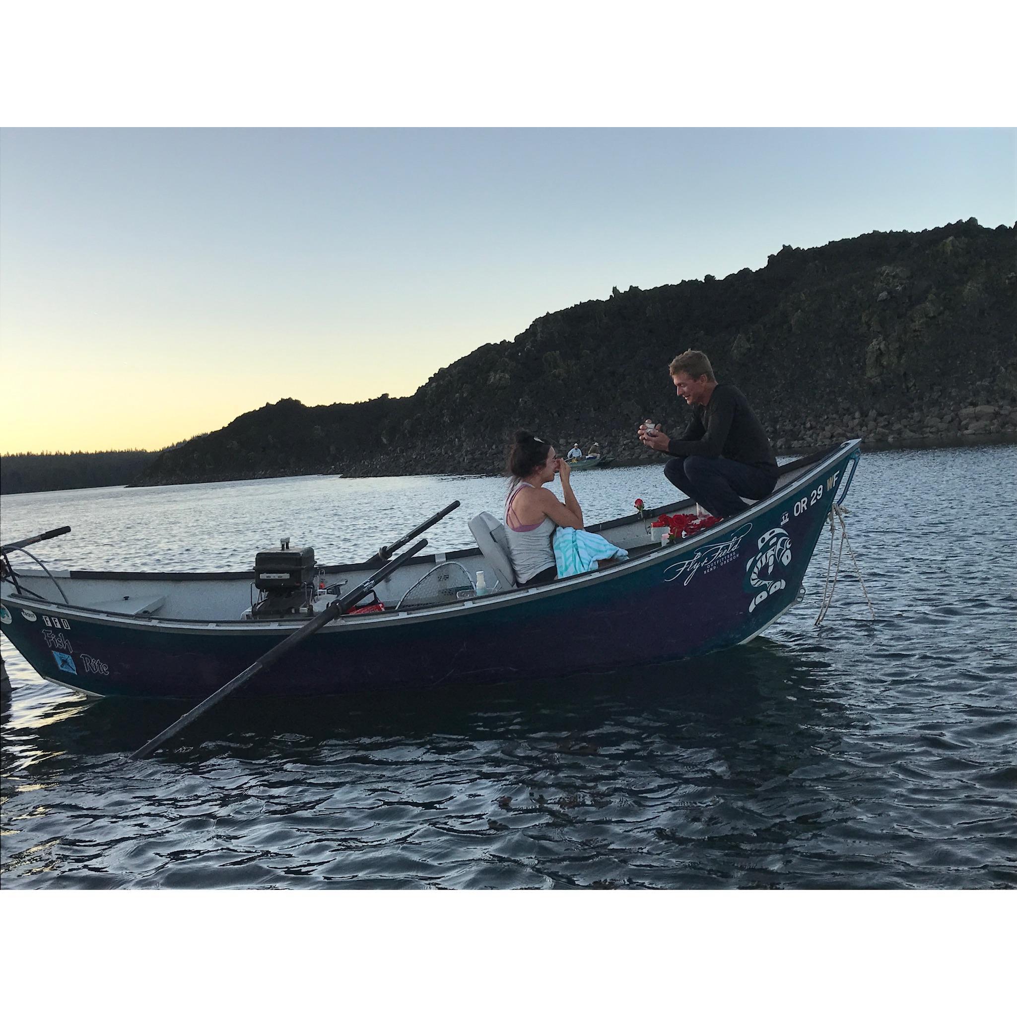 Justin proposed while we were camping with friends in June 2017.  He completely caught me off guard and I found out he had hidden the ring in our house for 4 months before popping the question!