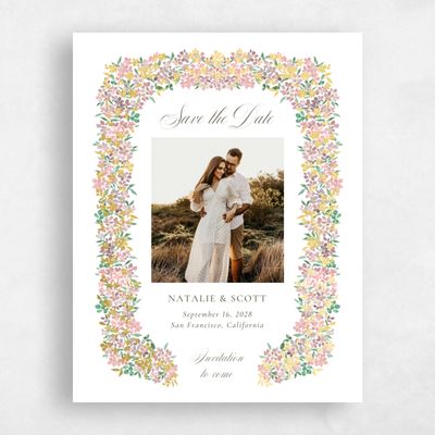 Dusty Pink Wedding Save the Date - Lunette Photo Foil