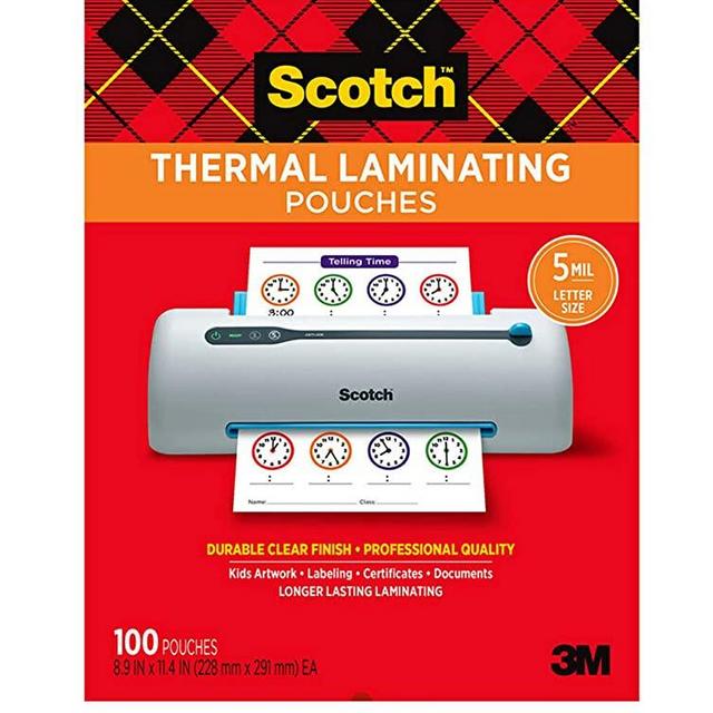 Scotch Thermal Laminating Pouches Premium Quality, 5 Mil Thick for Extra Protection, 100 Pack Letter Size Laminating Sheets, Our Most Durable Lamination Pouch, 8.9 x 11.4 inches, Clear (TP5854-100)