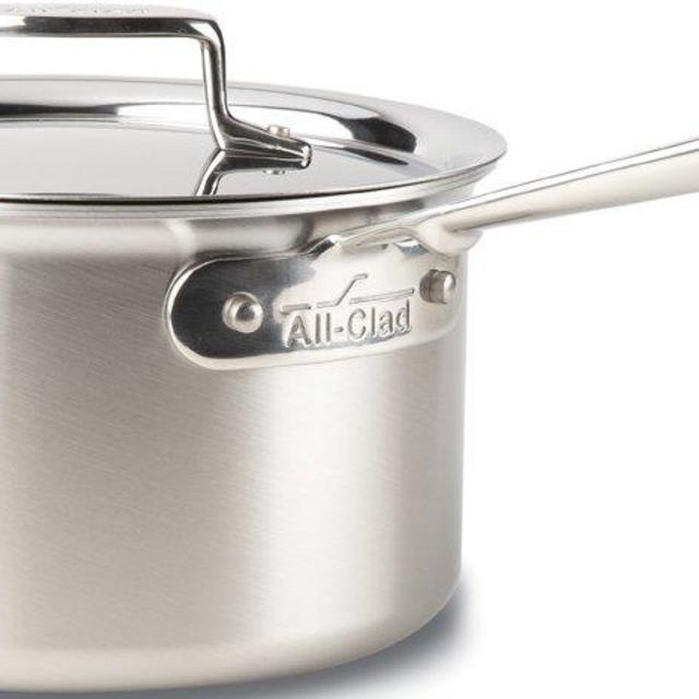 All-Clad BD55204 D5 Stainless Steel Sauce Pan Cookware, 4-Quart, Silver