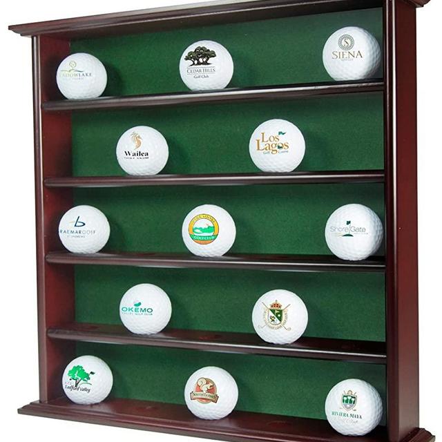 Golf Gifts & Gallery Golf Ball Display Cabinet, Mahogany