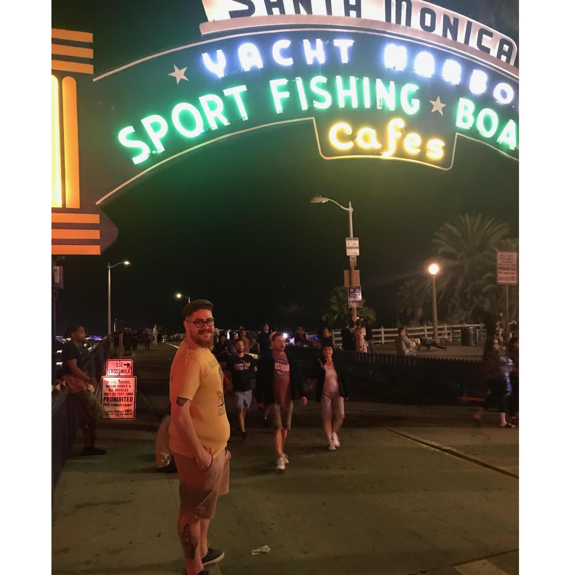 This is the night we got into California! We were exhausted but wanted to see the pier. We ended up riding the ferris wheel and discovered very quickly that we did not like being up that high!
