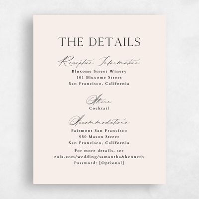 Linen, Beige Wedding Enclosure - Manarola