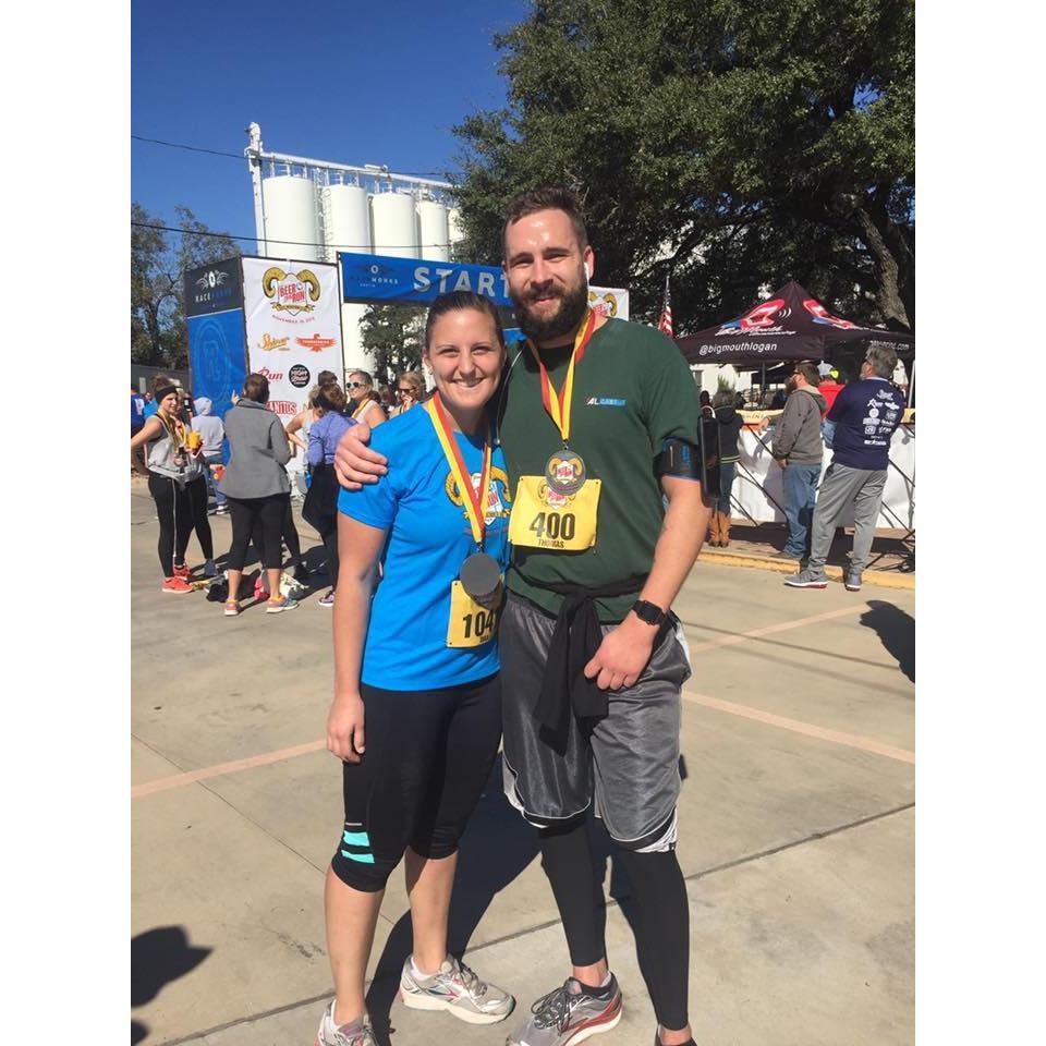 That time Tara convinced Tom to run his first (and probably only) half marathon for his birthday. At least there was tasty Shiner Beer at the end!