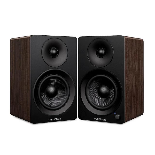 Fluance Ai61 Powered 2-Way 2.0 Stereo Bookshelf Speakers with 6.5" Drivers, 120W Amplifier for Turntable, TV, PC and Bluetooth 5 Wireless Music Streaming - RCA, Optical, USB & Sub Out (Natural Walnut)