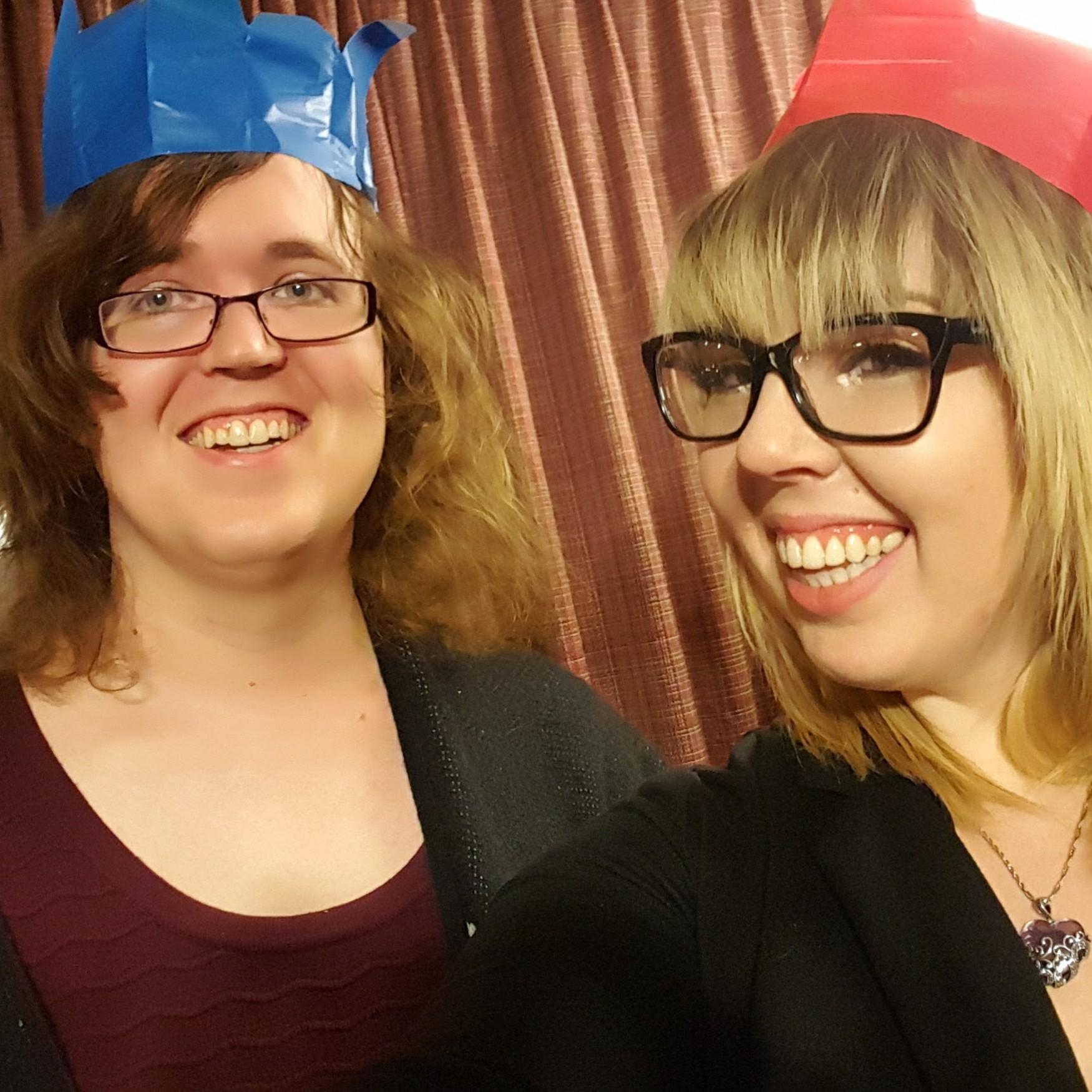 The bride and her bridesmaid/sister Shawna.