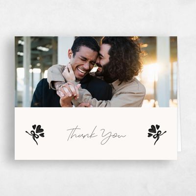 Beige Photo Wedding Thank You - Coeur Photo