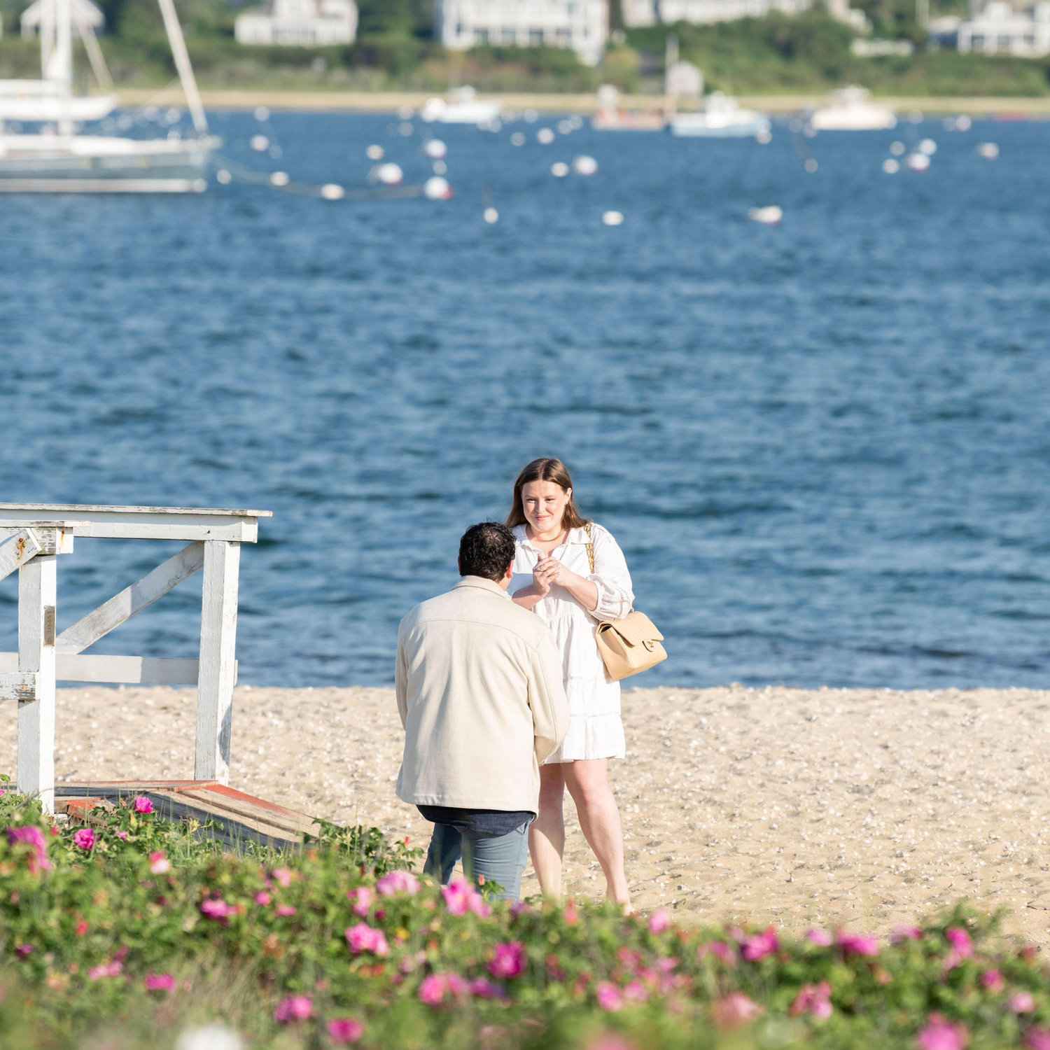 Dominic proposed to Katherine at Brant Point Lighthouse on Nantucket on June 5, 2024.