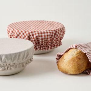 Orange Gingham Bread Bowl Cover & Bag Set
