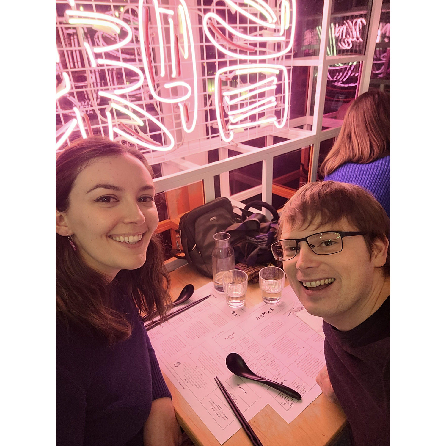 Excited for some ramen in Poland. (Even after visting Japan, this place still has the best ramen we've ever had.)