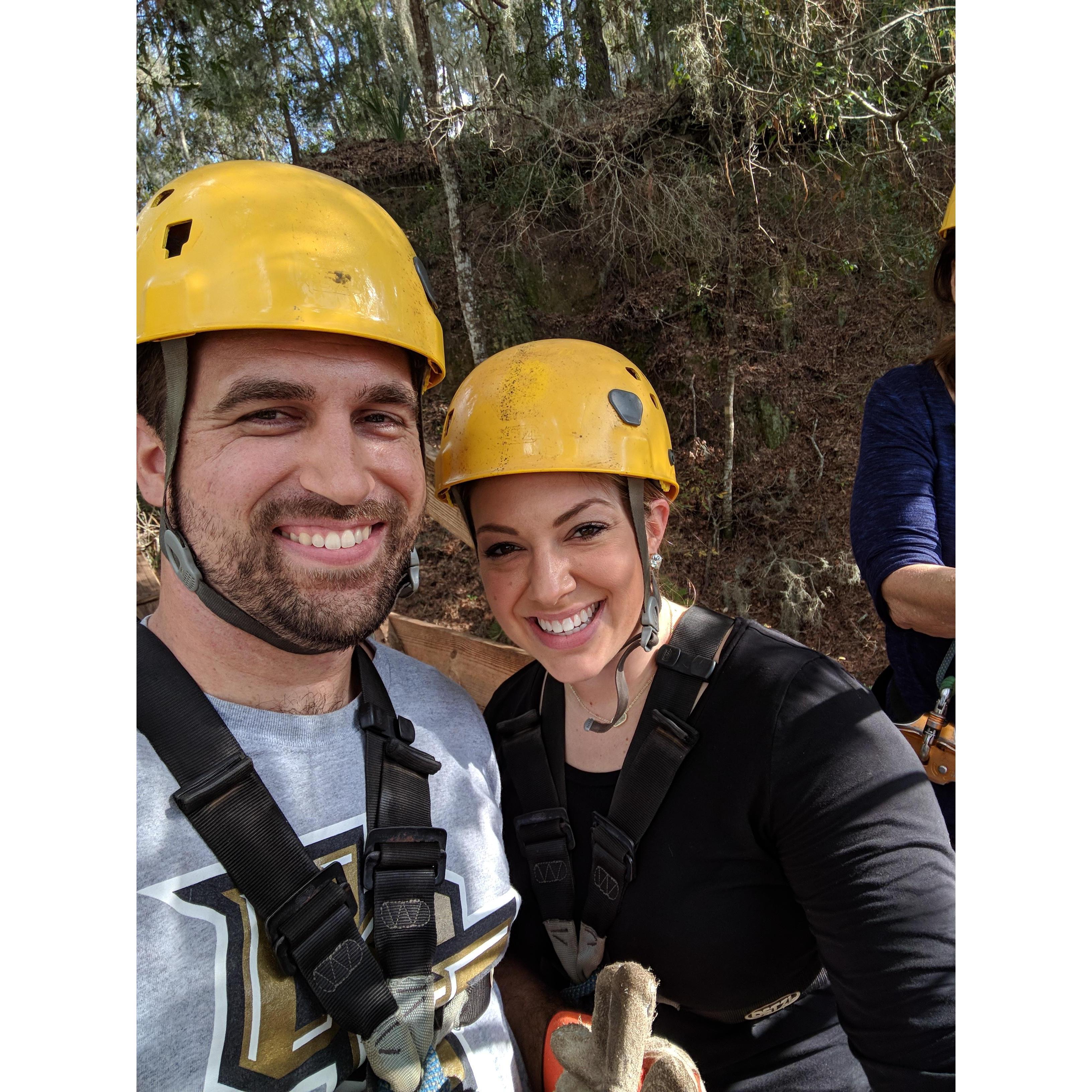 Our first date ziplining!