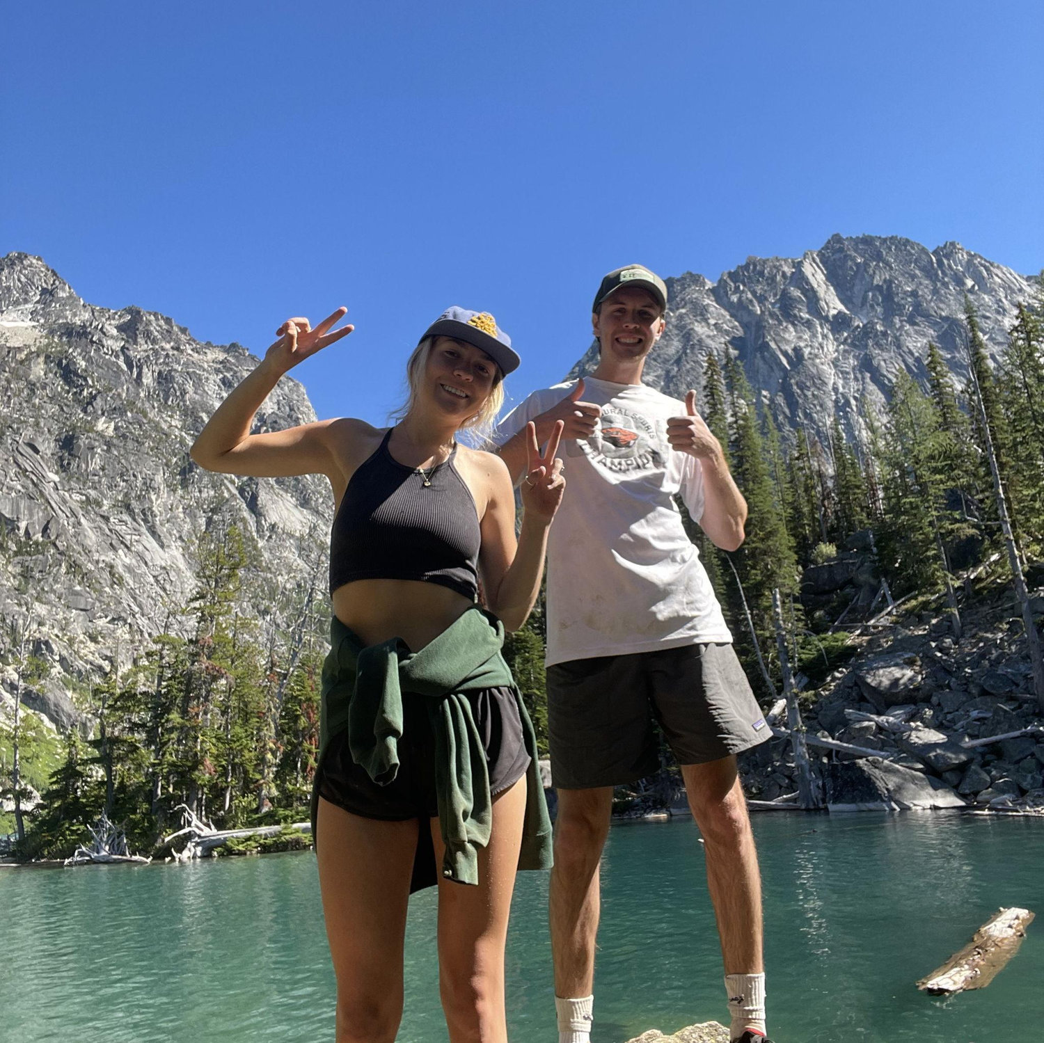 When we hiked to Colchuck Lake near Leavenworth.