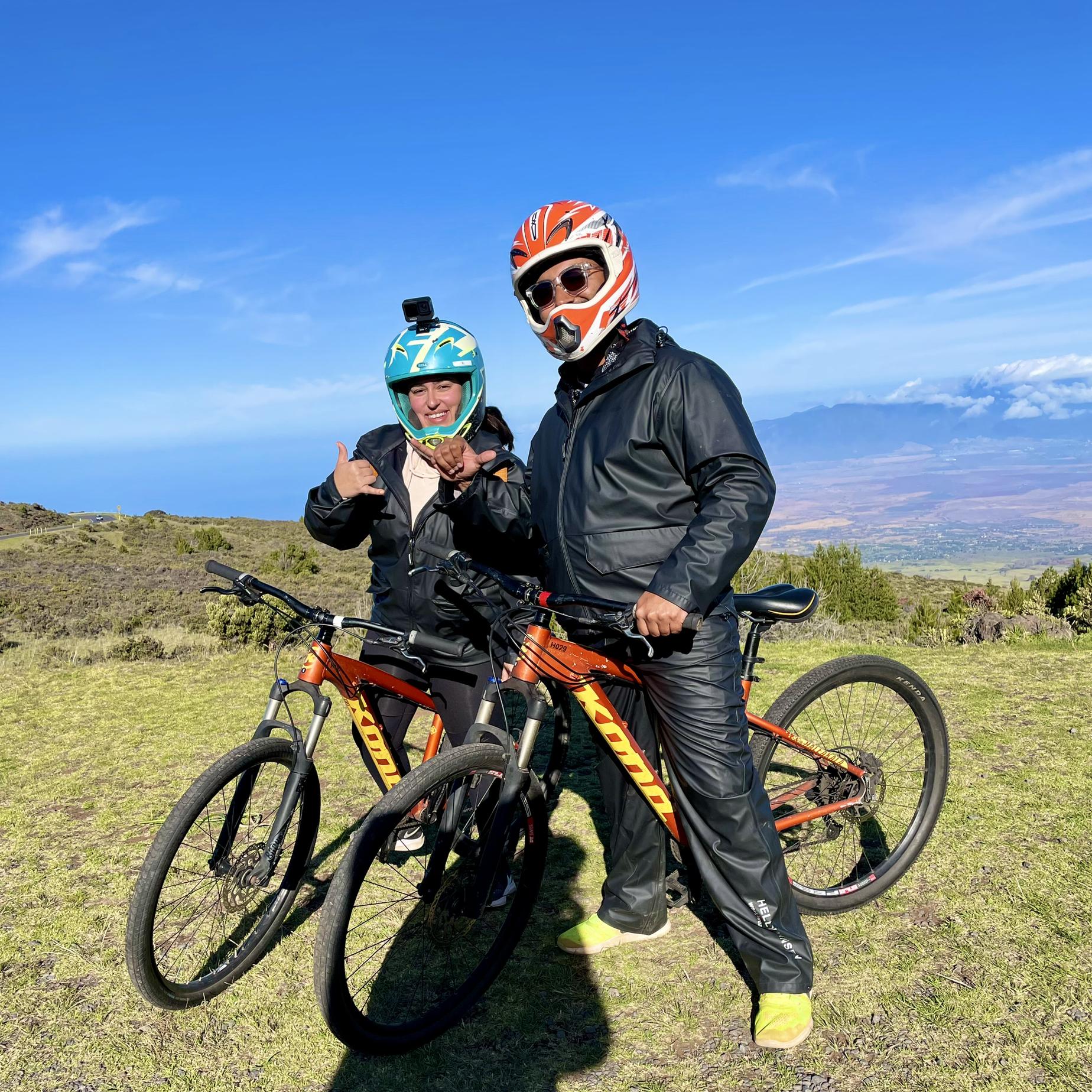 Mountain biking down Haleakala in Hawaii