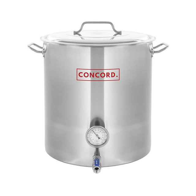 CONCORD Stainless Steel Home Brew Kettle Stock Pot (Weldless Fittings) (20 QT/ 5 Gal)