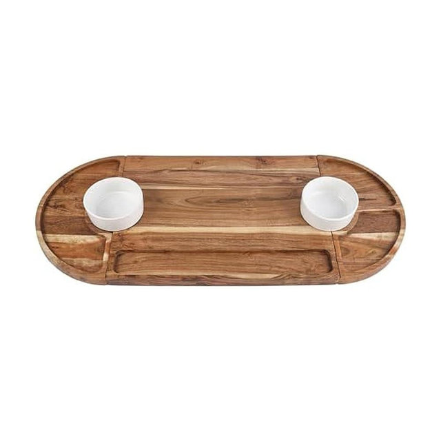 Fitz and Floyd Charcuterie 3 Part Magnetic Acacia Wood Adjustable Serving Board