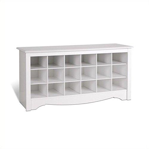 PREPAC White Shoe Storage Cubbie Bench