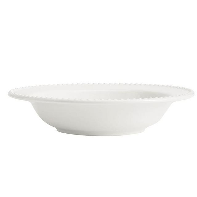 Emma Beaded Stoneware Soup Bowls, Set of 4 - White