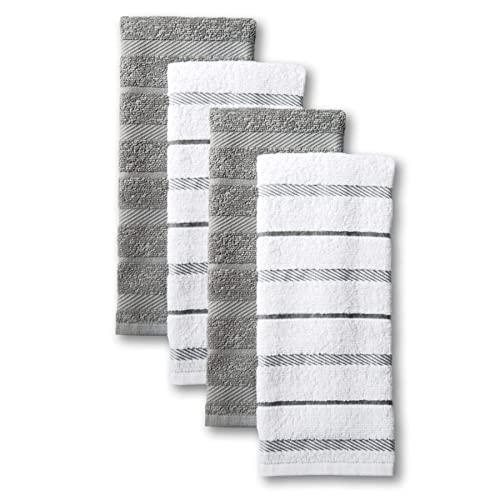 KitchenAid Albany Kitchen Towel Set, Set of 4, Charcoal Grey