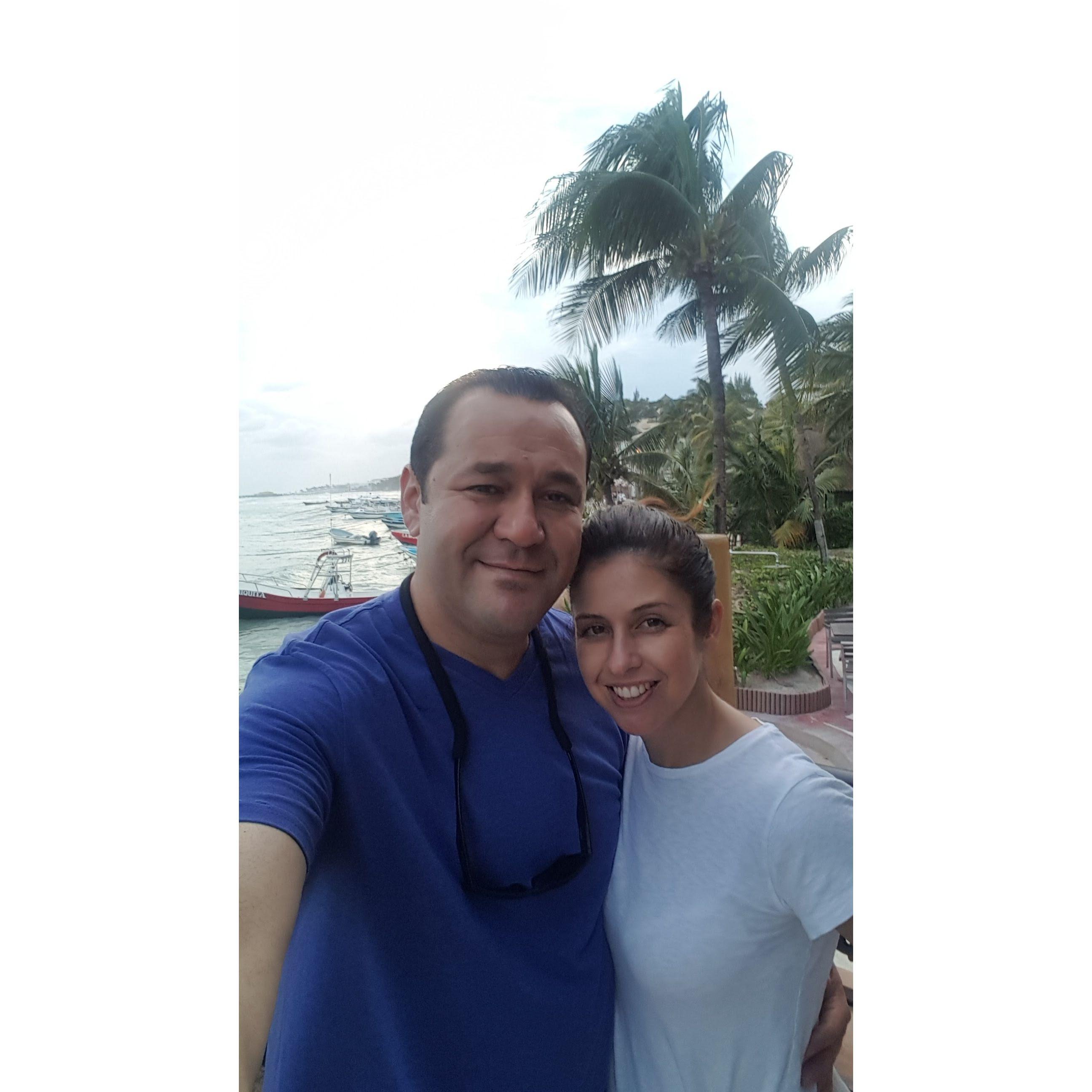 First trip to Mexico! Sandy and Juan in Playa del Carmen
