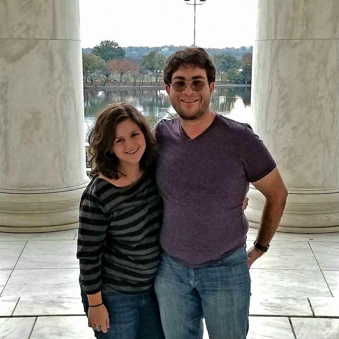 Posing at the Jefferson Monument