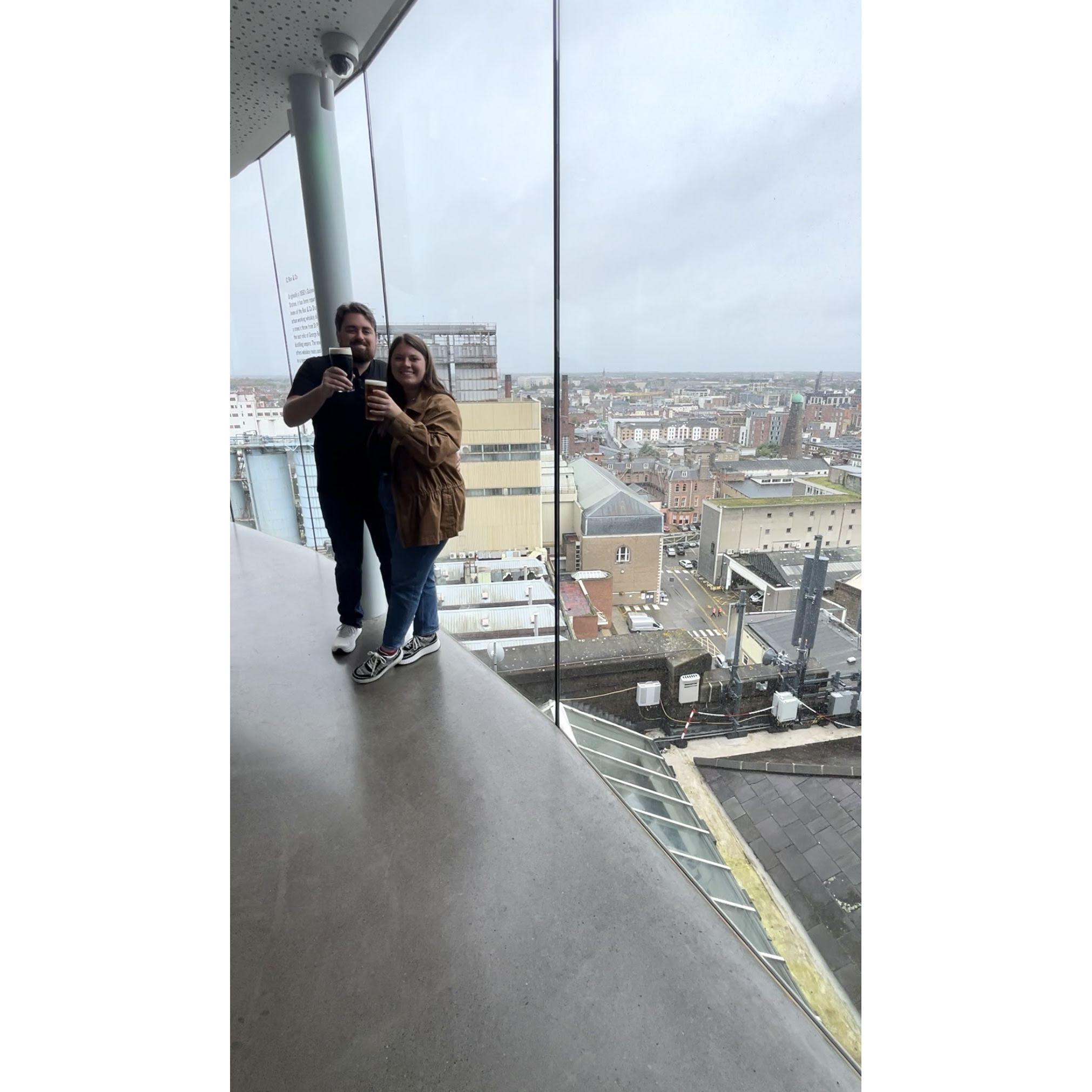 Visiting the Guinness Storehouse Sky Bar.