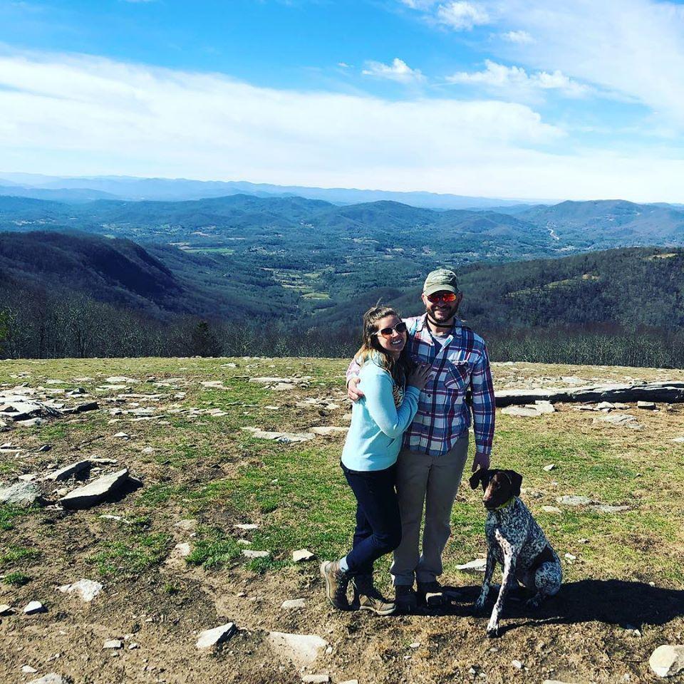 Our favorite hiking spot- Bearwallow Mountain with our doggie Bliss!