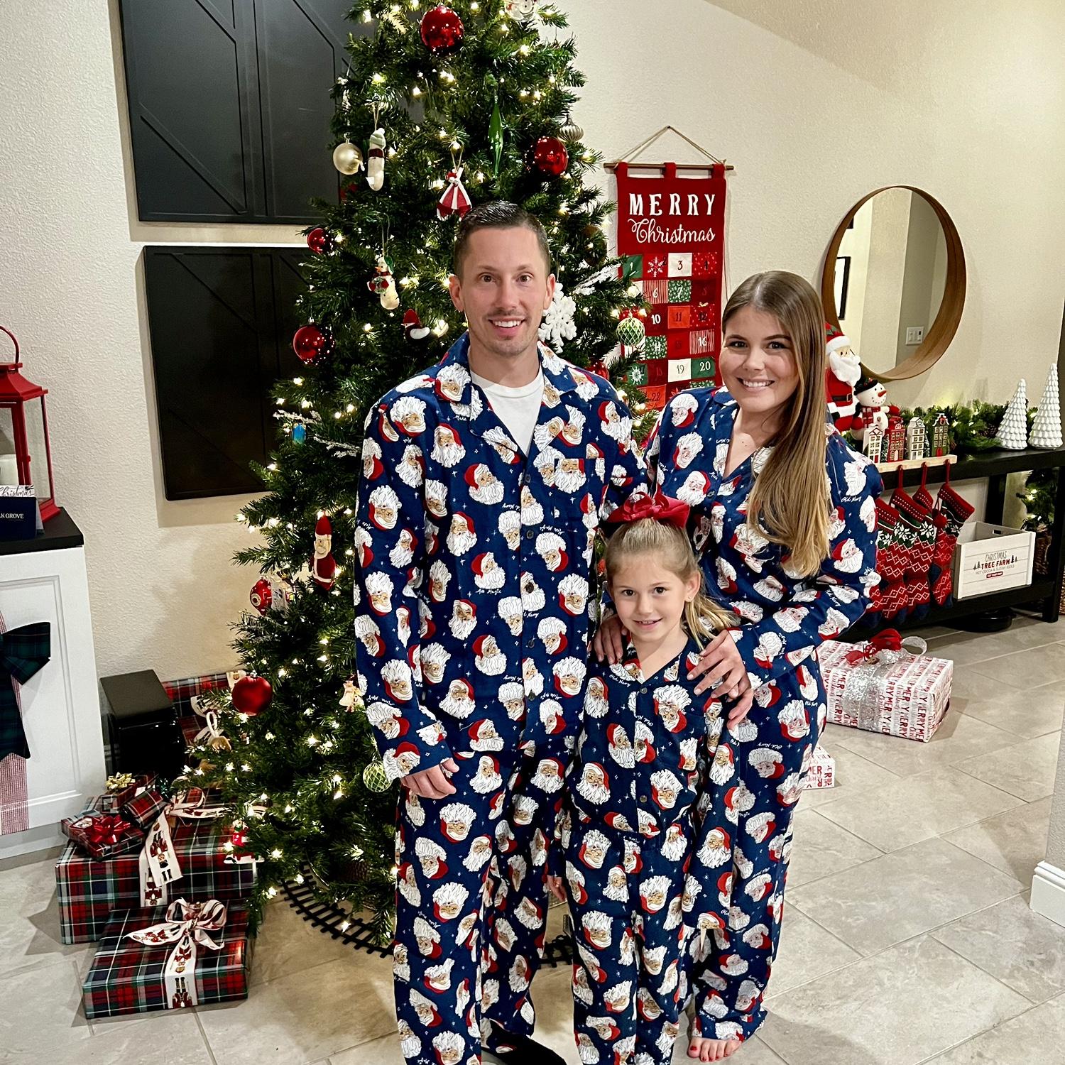 Cozy in our Christmas jammies.