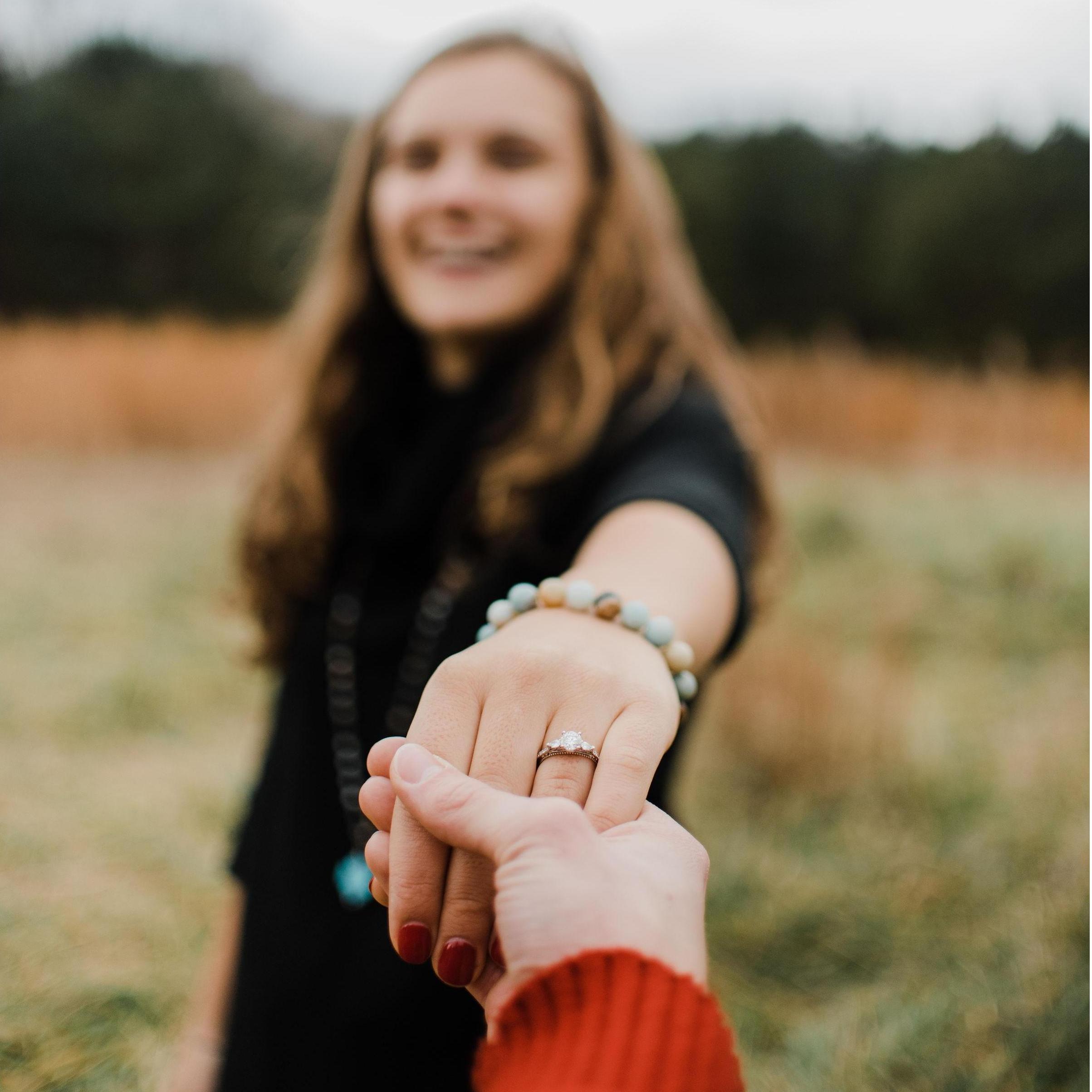 Kristin's beautiful ring (made by the talented Larry Tracy)