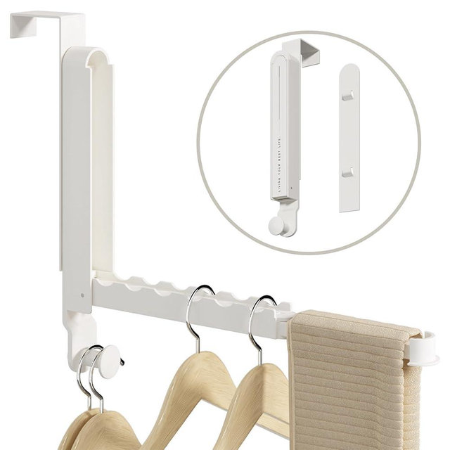 SAYIHEXIHE Over The Door Collapsible Drying Rack - Portable & Foldable, Indoor Small Hanging Clothes Drying Rack, White