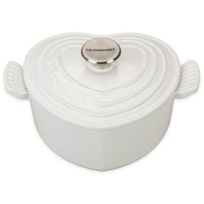 Le Creuset® 2.25 qt. Heart Cocotte with Stainless Steel Knob in White