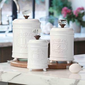 Mud Pie 3-Piece Farmhouse Circa Vintage Doorknob Canister Set