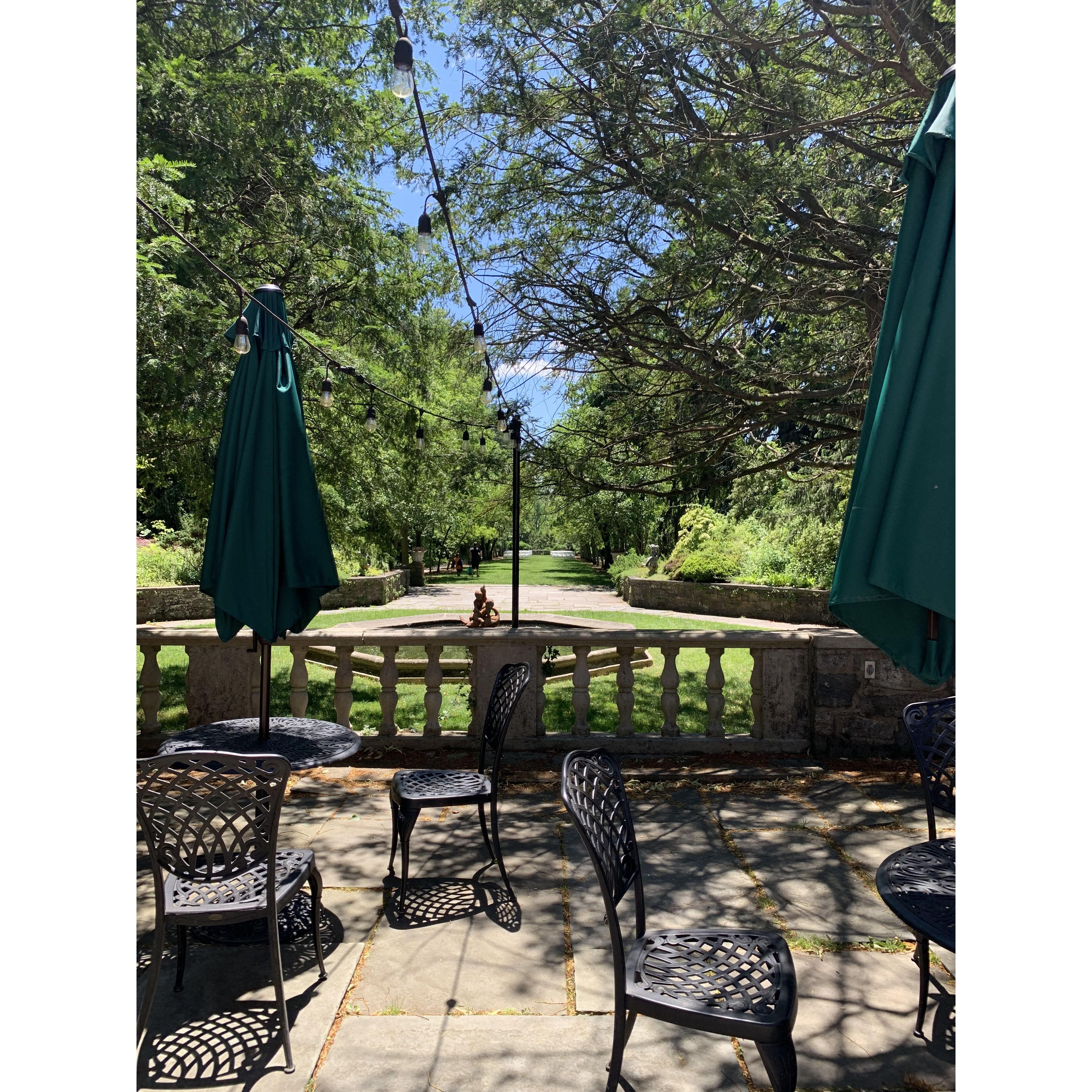 Outdoor patio area at Skylands Manor