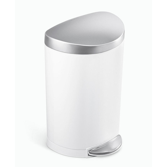 Simplehuman 6 Liter Semi-Round Bathroom Trash Can with Liner Pocket