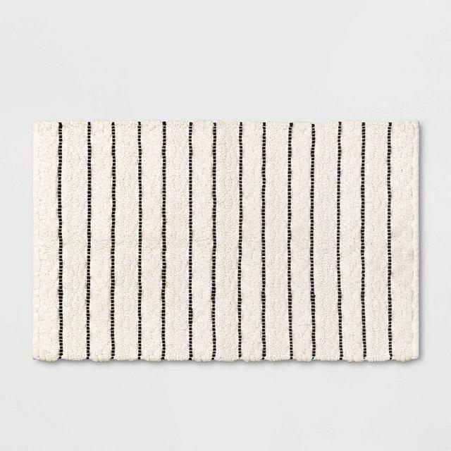 Striped Bath Rug White/Black - Opalhouse™