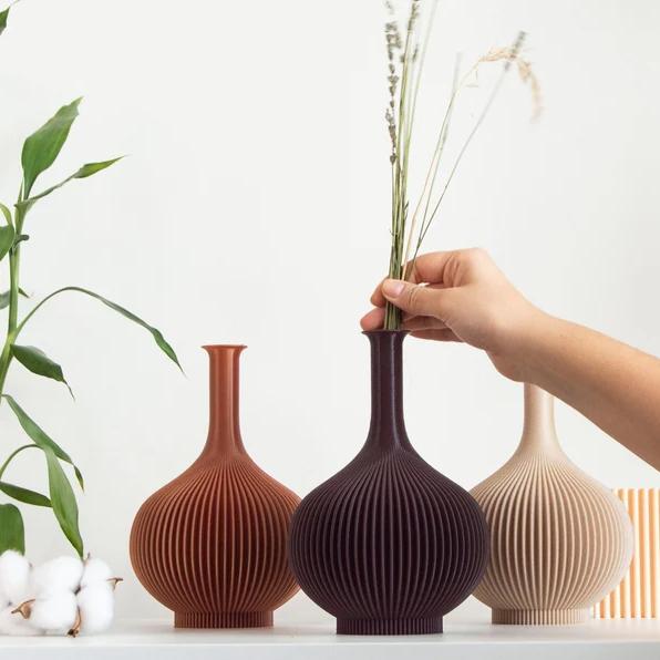 Unique Shelf Decor, Dried Flower Vase, Nordic Home Decoration, Modern Decor Objects - Helen’s Pot, Brown