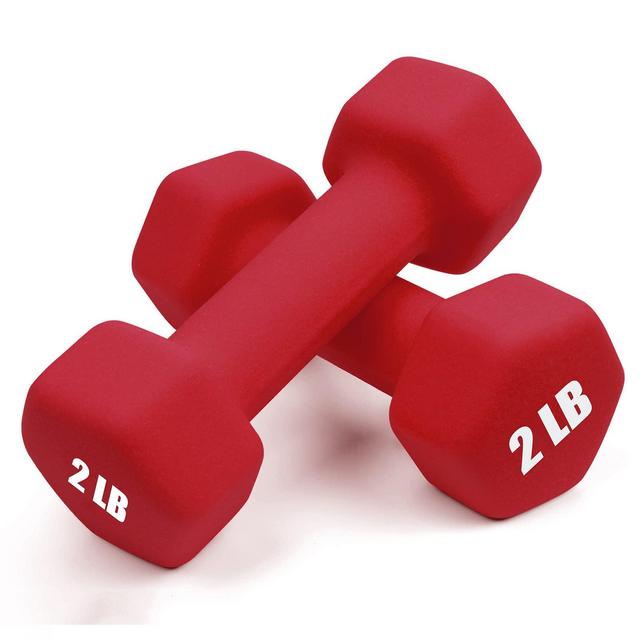 Dumbbell Hand Weights (Portzon Set of 2 Neoprene), Anti-Slip, Anti-roll, Hex Shape Colorful