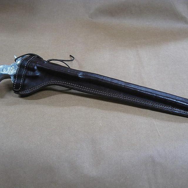 Azula Leather Cross Draw Holster for Heritage Rough Rider 16 Inch Barrel .22lr Single Action Revolver Dark Brown RH
