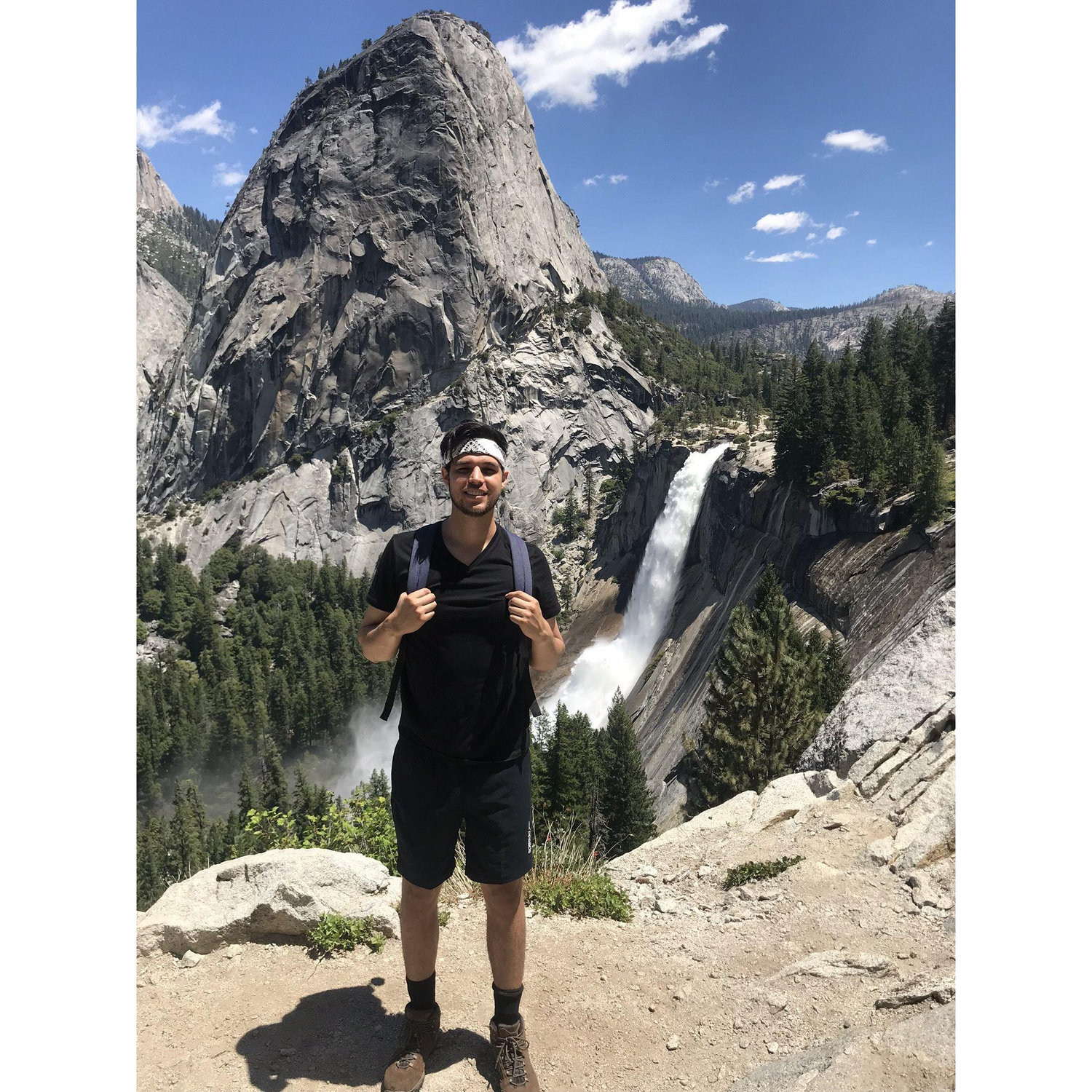 Guy in front of Vernal Falls