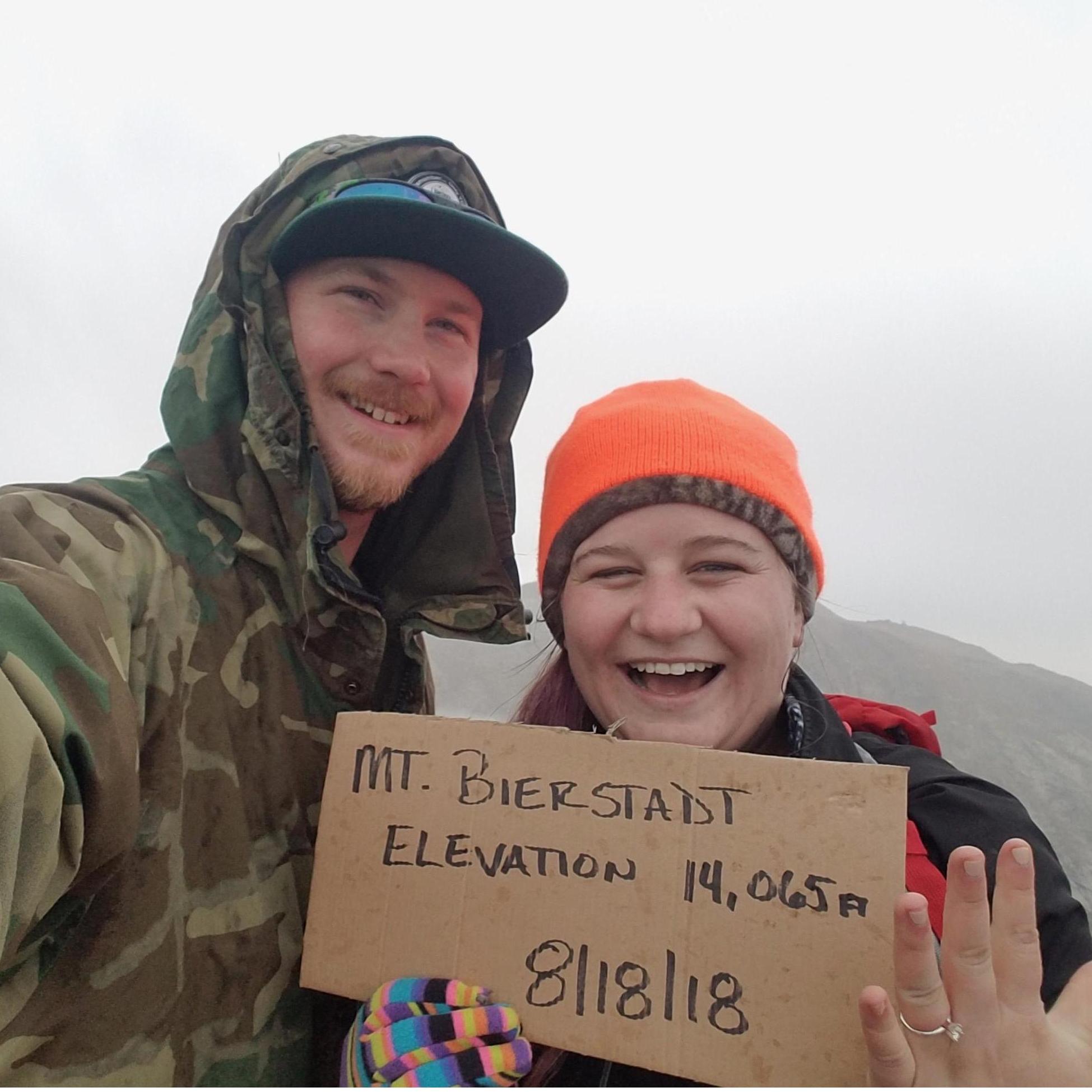 Got engaged on top of Mt Bierstadt!
